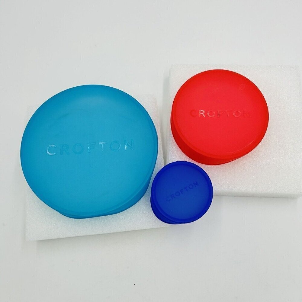 CROFTON ALDI 3 PIECE SILICONE STRETCH LIDS BPA FREE 6.5”, 4.5”, 3”